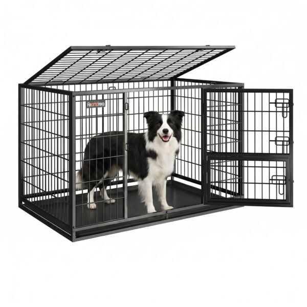 Feandrea Haustierkäfig XL 107x70x75 cm – Transportbox für grosse Tiere bis 42 kg