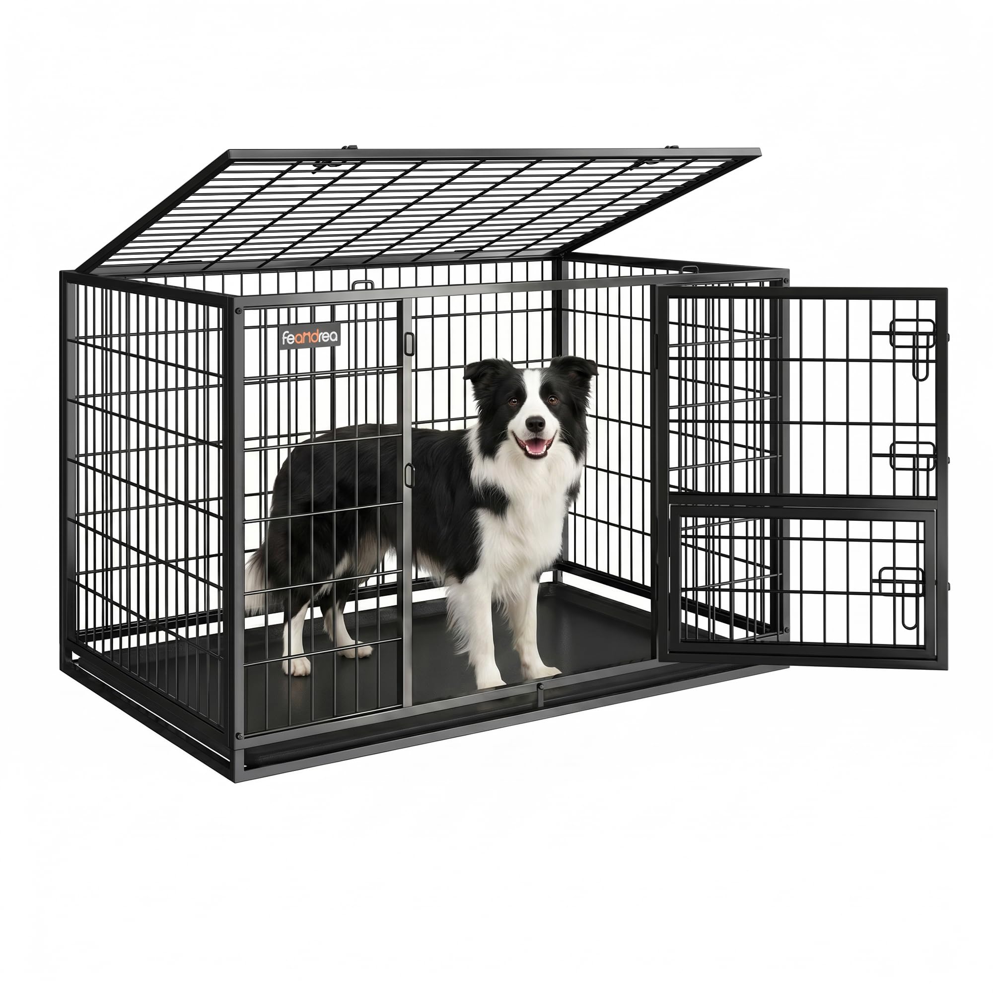 Feandrea Haustierkäfig XL 107x70x75 cm – Transportbox für grosse Tiere bis 42 kg