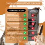 Golden Pets Bambus 2in1 Hundebürste & Katzenbürste – Unterwolle & Entfilzung für Mittel-Langhaar – Bild 4