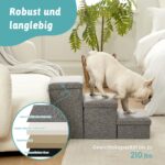 COZY KISS Hundetreppe 43x97x56cm mit Stauraum – Faltbare Haustiertreppe für kleine Hunde – Bild 4