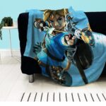 The Legend of Zelda Wohndecke 160 x 200 cm – Flauschige Kuscheldecke Blau für Kinder – Bild 6