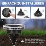 Solpex Solar-Bodenleuchten 10er Set – IP65 Wegeleuchten Warmweiß für Aussen – Bild 5