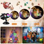 Laliled LED Projektor Weihnachten & Halloween – 24 Dias mit Wasserwellen-Effekt, IP44 wasserdicht – Bild 3
