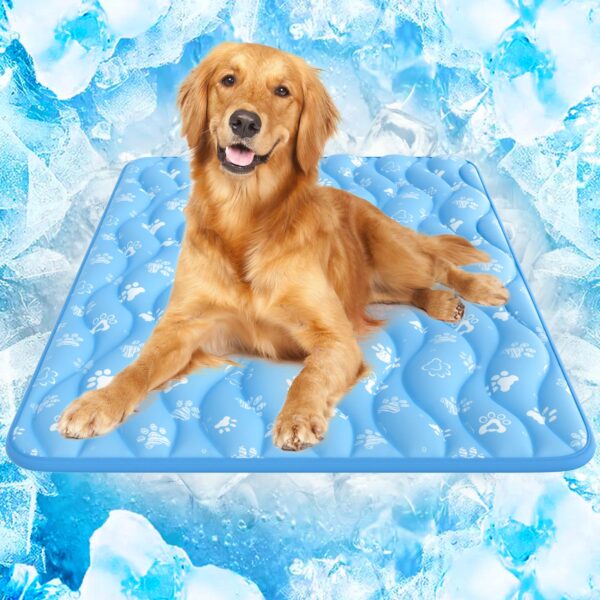 Rywell Kühlmatte Hund 110x80 cm – Selbstkühlend mit Farbwechsel & Feuchtigkeitsableitung