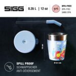 Sigg Edelstahl Kinderbecher 0.35 L mit Strohhalm – Spritzwasserschutz für Kinder – Bild 2