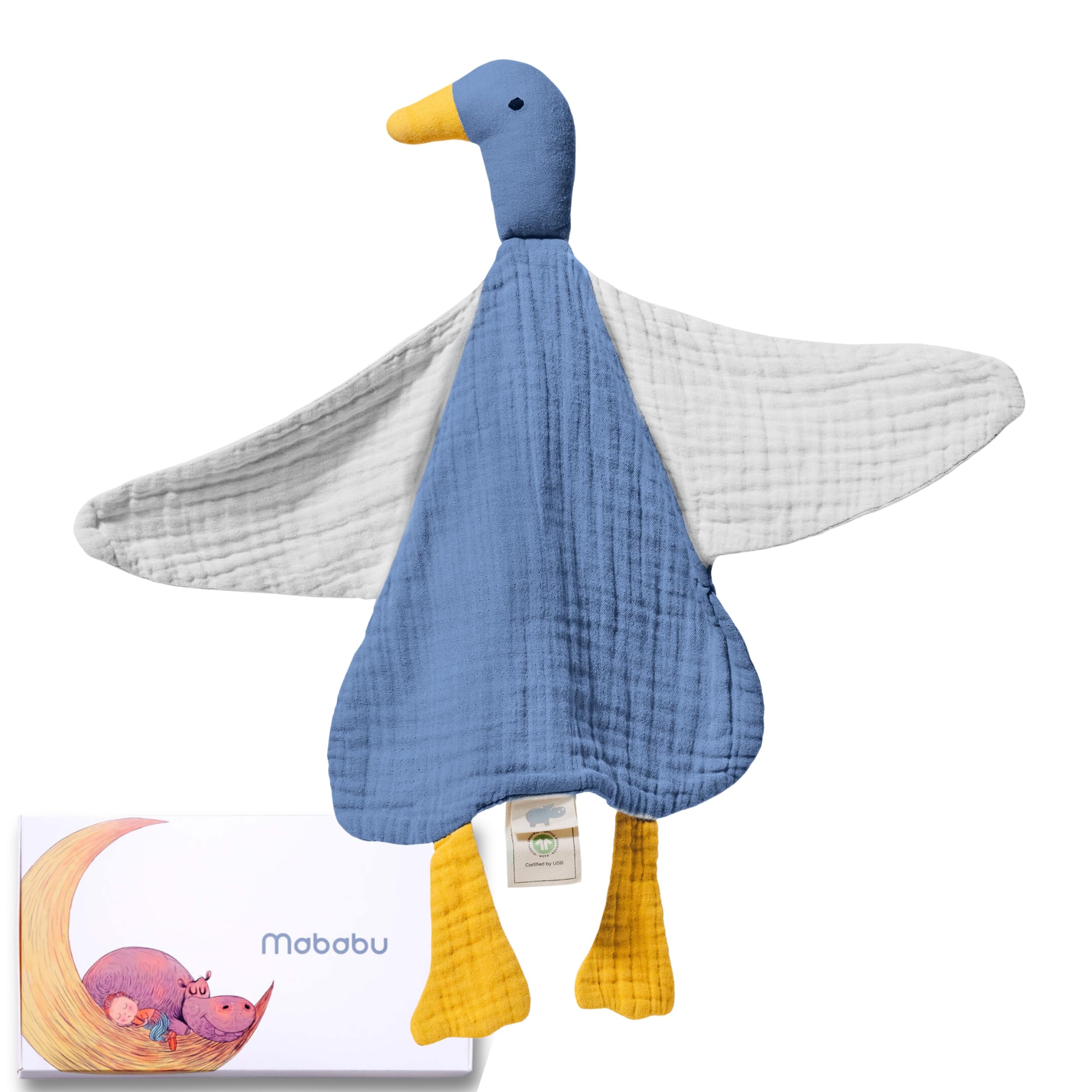 Mababu Schmusetuch Baby Musselin – 4-lagig Bio-Baumwolle & Oeko-TEX® für Neugeborene