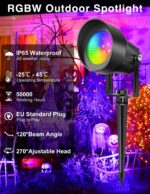 NATPOW RGB LED Gartenbeleuchtung 4er Set – Smart Gartenstrahler mit App & Fernbedienung – Bild 5