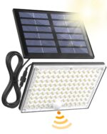 RIXGLEAM Solarleuchte mit Bewegungsmelder & 5m Kabel – IP65 Außenlicht für Garten & Terrasse