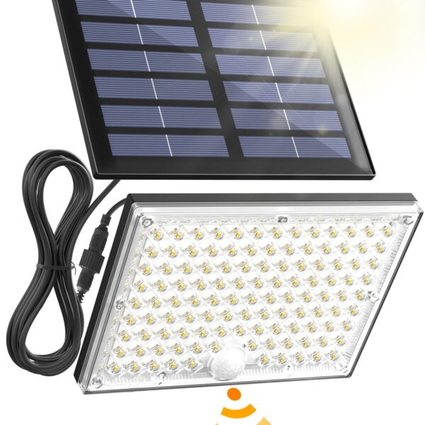 RIXGLEAM Solarleuchte mit Bewegungsmelder & 5m Kabel – IP65 Außenlicht für Garten & Terrasse