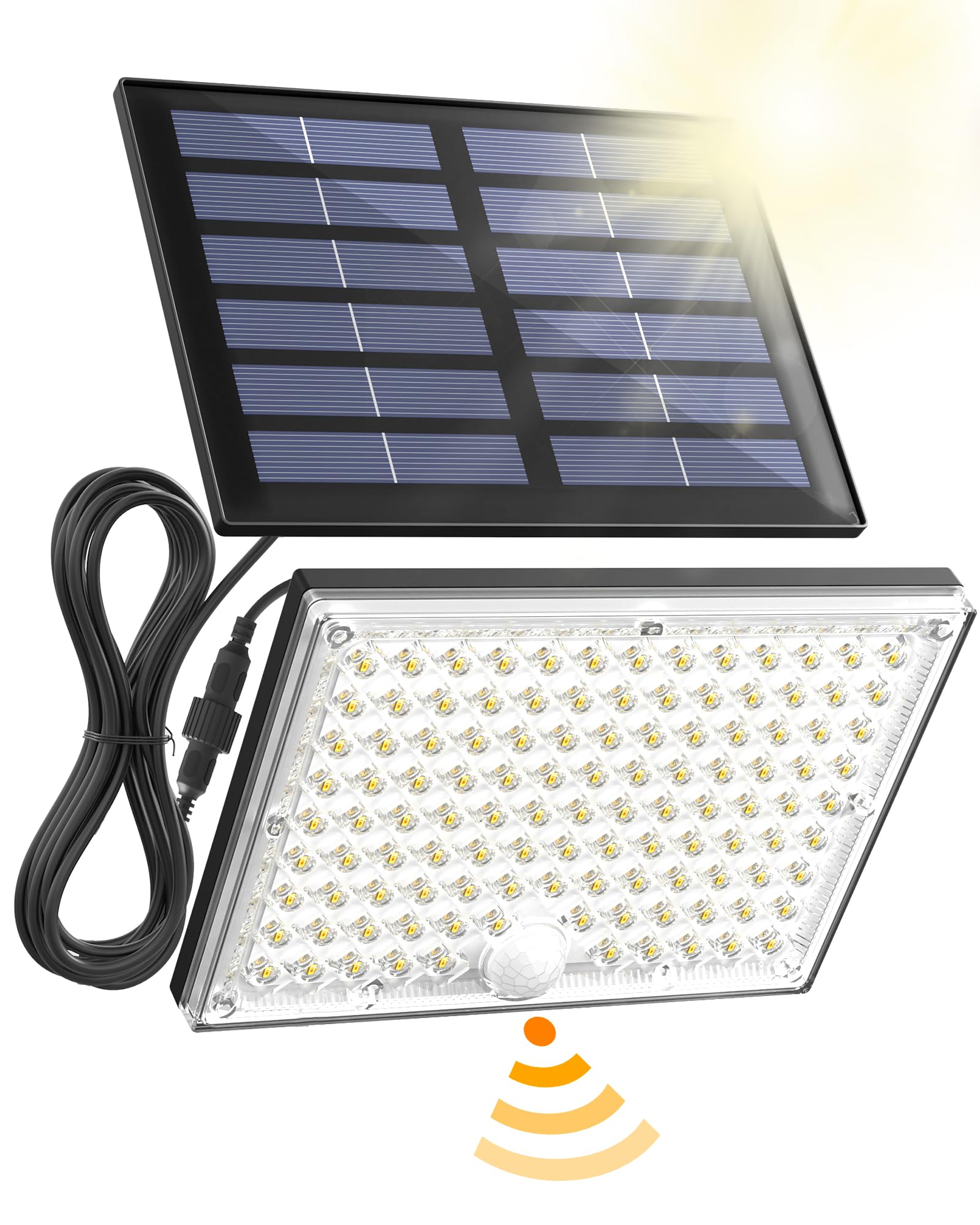RIXGLEAM Solarleuchte mit Bewegungsmelder & 5m Kabel – IP65 Außenlicht für Garten & Terrasse