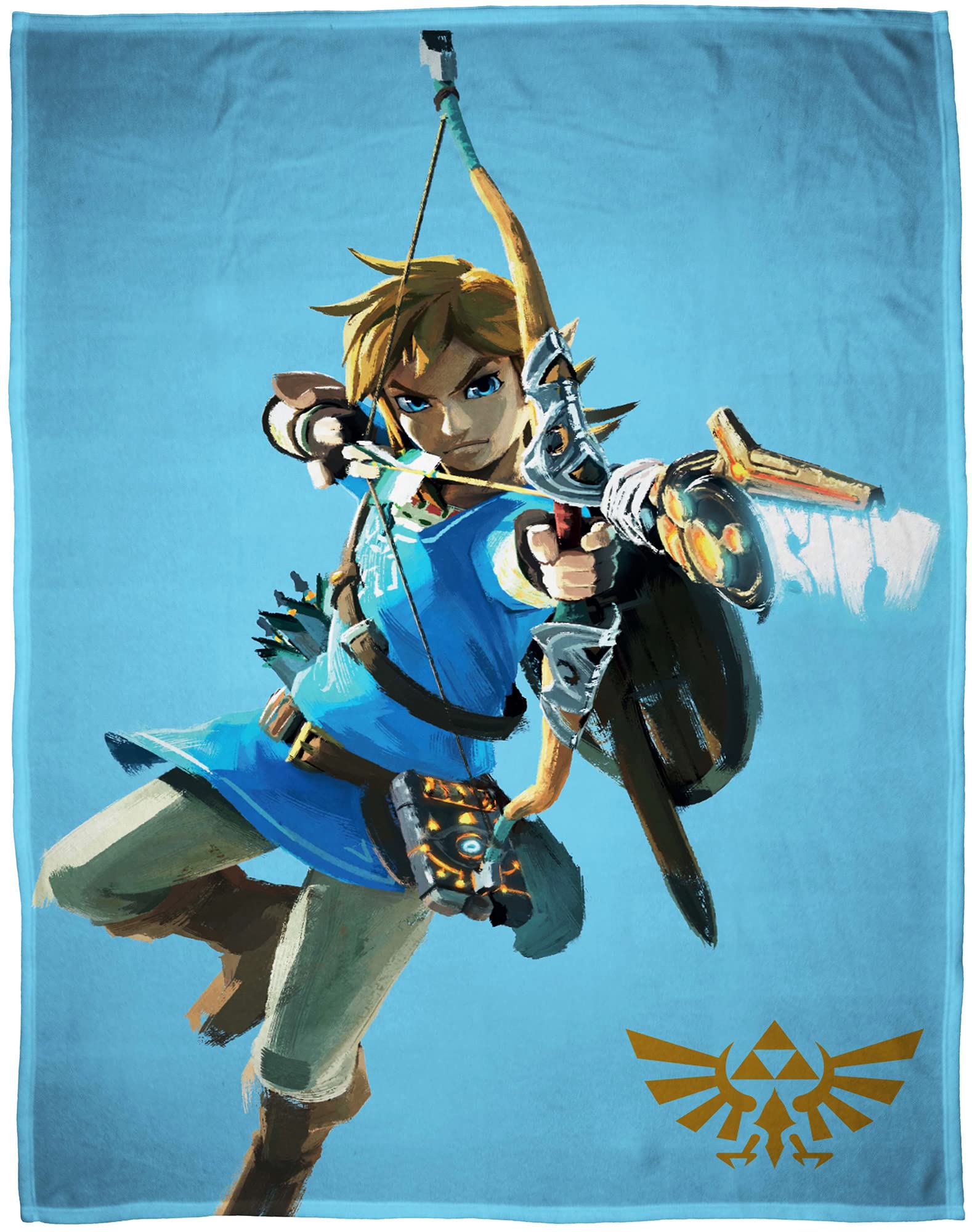The Legend of Zelda Wohndecke 160 x 200 cm – Flauschige Kuscheldecke Blau für Kinder