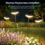 JOYCREATOR 6er Set Solarleuchten Garten 1000 mAh – 40 Lumen Warmweiss mit Erdspiss – Bild 4