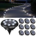 Solpex 10er Set Solar Bodenleuchten mit 8 LED – IP65 Gartenbeleuchtung für Aussen