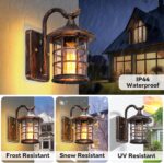 SUZNIU Vintage Wandleuchte Aussen Braun – IP44 Aluminium Aussenlampe E27 für Garten & Terrasse – Bild 2