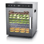Arendo Dörrautomat Edelstahl 800W mit 10 Tabletts – Professioneller Dehydrator für Obst & Fleisch