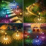 BUCASA 8er Set Solarleuchten für Aussen – Warmweiss & RGB LED Gartenbeleuchtung wasserdicht – Bild 7