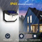 TECKNET 6er Set Solarleuchten 231 LED 300° mit Bewegungsmelder – IP65 Wandleuchte für Garten – Bild 5