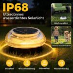 Uwithm 8er Set Solar Bodenleuchten Aussen – IP68 Solarlampen mit 4 LEDs für Garten & Terrasse – Bild 3