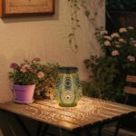 JOYCREATOR Solarlaterne 2er-Set Türkis – Marokkanische Gartenleuchten IP65 wasserdicht – Bild 8