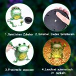 Geemoo Frosch-Solarlaterne für Außen – IP44 Wasserdicht mit Lichtprojektion & Grillenlaut – Bild 6