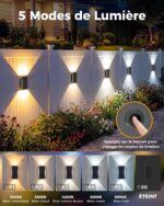 vighep Solar Wandleuchte 2er-Set – Up & Down Leuchte mit 5 Farbtemperaturen, IP65 wasserdicht – Bild 3