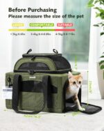 Pecute Katzentransportbox erweiterbar, flugzeugtauglich – 42x28cm grün für Katzen & kleine Hunde – Bild 2