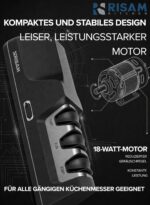 RISAM Elektrischer Messerschärfer mit 3-Stufen-Schleifsystem – Profi-Qualität für alle Messerarten – Bild 11