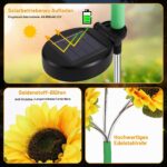 2er Set Sonnenblume Solarleuchten 60-LED – Wetterfeste Gartendeko mit automatischer Dämmerungsfunktion – Bild 6