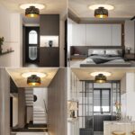 FRIDEKO HOME Deckenlampe Ø30cm Schwarz-Gold – Elegante Deckenleuchte mit E27-Fassung – Bild 7