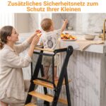 COSYLAND Lernturm Klappbar mit Kippschutz – Bambusturm 2-fach höhenverstellbar bis 55 kg – Bild 5