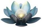 Dehner Solarleuchte Lotus Ø 27,5 cm – Elegante Gartendeko mit Warmweisslicht – Bild 4