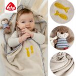 Fehn Kuscheldecke Otter Theo 100x75 cm – Multifunktionale Babydecke mit Greifling – Bild 5