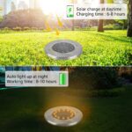 mizikuu Solar Bodenleuchten 8er Set – IP65 Gartenleuchten mit 8 LEDs für Außen – Bild 5