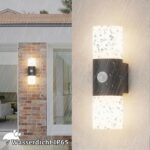 Klighten 2-flammige Aussenwandleuchte mit Bewegungsmelder – IP54 Aluminium Wandleuchte E27 – Bild 3