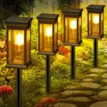 VIIIVA Solar Gartenleuchten 4er Set Warmweiss – IP65 Wasserdicht mit 800mAh für Garten & Terrasse
