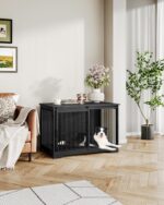 Hzuaneri Hundebox 100 cm mit 2 Schiebetüren – Modernes Möbel für mittlere & grosse Hunde – Bild 5