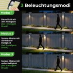 nipify 4er Set Solarlampen mit Bewegungsmelder – Warmweiss & IP65 wasserdicht für Aussen – Bild 3