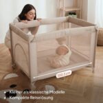 Lionelo Amelie Reisebett mit Matratze – Faltbares Babybett ab Geburt bis 15 kg – Bild 4