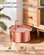 tomxcute Katzenbrunnen 3,2L Edelstahl mit Kupfer – Trinkbrunnen für Katzen & Hunde – Bild 2