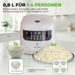 VELANI Mini Reiskocher 0,8L mit 10 Programmen – Multikocher für kleine Küchen – Bild 3