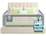 KESSER® Bettschutzgitter 180 cm – Höhenverstellbar & Klappbar mit Mesh-Netz für Kindersicherheit