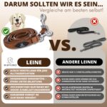 HAVERO Hundeleine 2,5m 4-Fach Verstellbar – Robuste Führleine mit Metallhaken in Braun – Bild 5