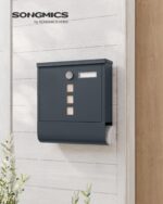 SONGMICS Briefkasten mit Schloss & Zeitungsfach – Sicherer Postkasten in Anthrazit – Bild 2