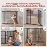 WOLTU Treppenschutzgitter 75–107 cm Metall – Sicherheitsgitter mit Auto-Close & Bohren-Option – Bild 7