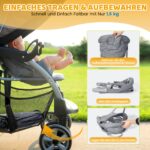 Orzbow Tischsitz Baby Grau – Tragbarer Babysitz mit 5-Punkt-Sicherheitsgurt & Polsterung – Bild 3