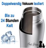 Maili Deluxe Hundetrinkflasche 800ml – Isolierte Edelstahl Wasserflasche für unterwegs – Bild 7
