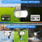 Fratink 4er Set Solarstrahler mit Bewegungsmelder – 43LED IP65 wasserdicht für Garten & Außenbereiche – Bild 4