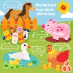 hahaland Bauernhof Busy Book ab 1 Jahr – 15-in-1 Montessori Lernspielzeug – Bild 5