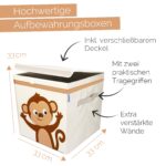 GLÜCKSWOLKE Aufbewahrungsbox 33x33x33 cm mit Affen-Motiv – Spielzeugkiste für Kinderzimmer – Bild 2