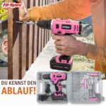 Hi-Spec 12V Akkuschrauber mit 50tlg. Zubehör – Bohrmaschine für Holz, Metall & Stein – Bild 6